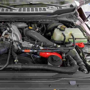 Ford Super Duty Boost Tube - Cold Side - Banks Power - 3.5in diameter, Mandrel-bent, Aluminized Steel - `11-`16